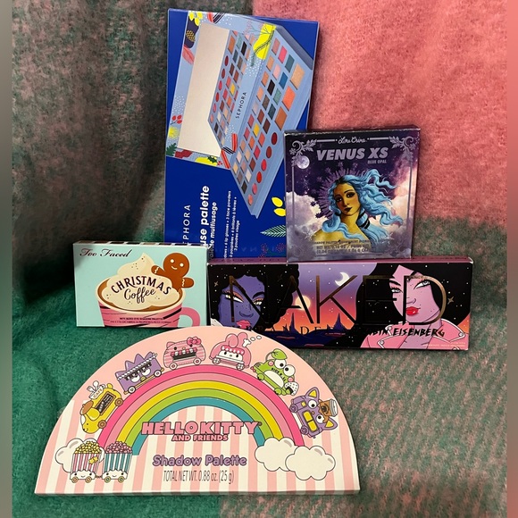 Makeup BUNDLE Eyeshadow Palettes Lime Crime Sanrio Too Faced Sephora Hello Kitty - Picture 1 of 16